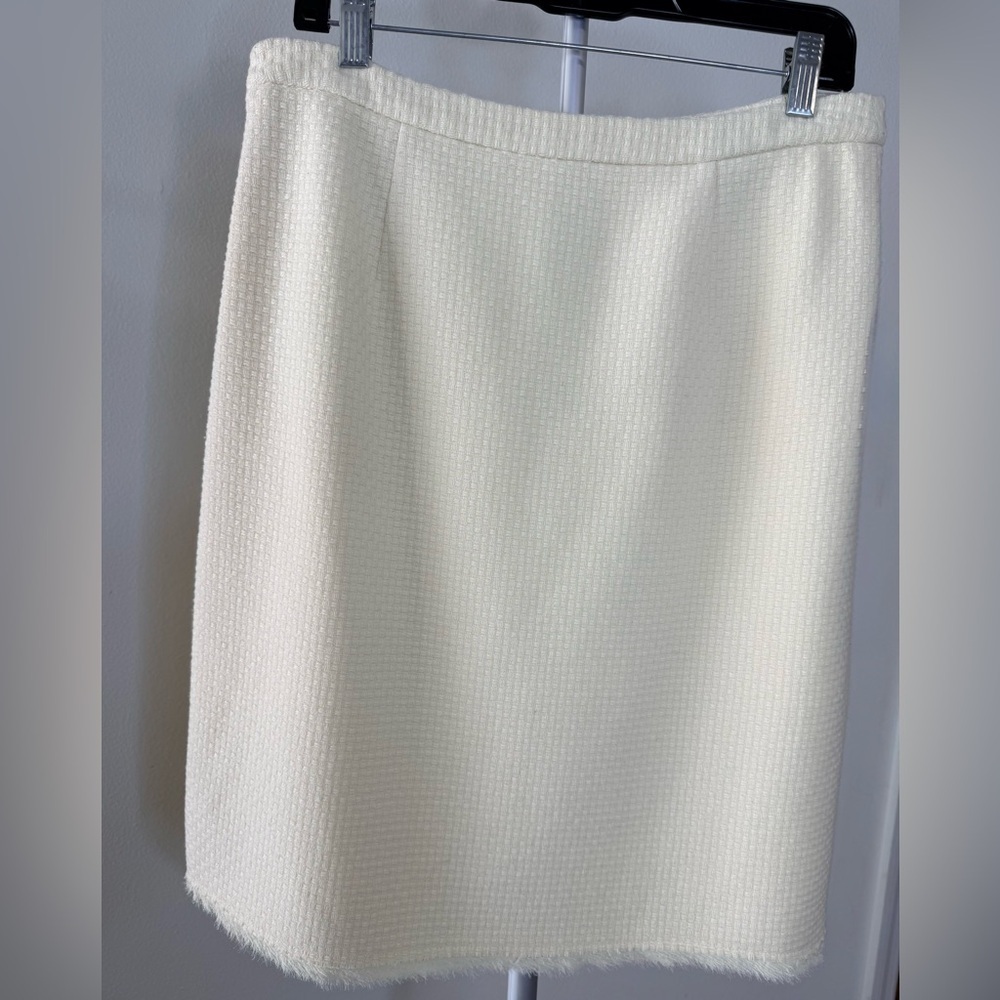 Vintage Banana Republic white wool midi waffle knit preppy classic skirt 8 EUC - Picture 7 of 10